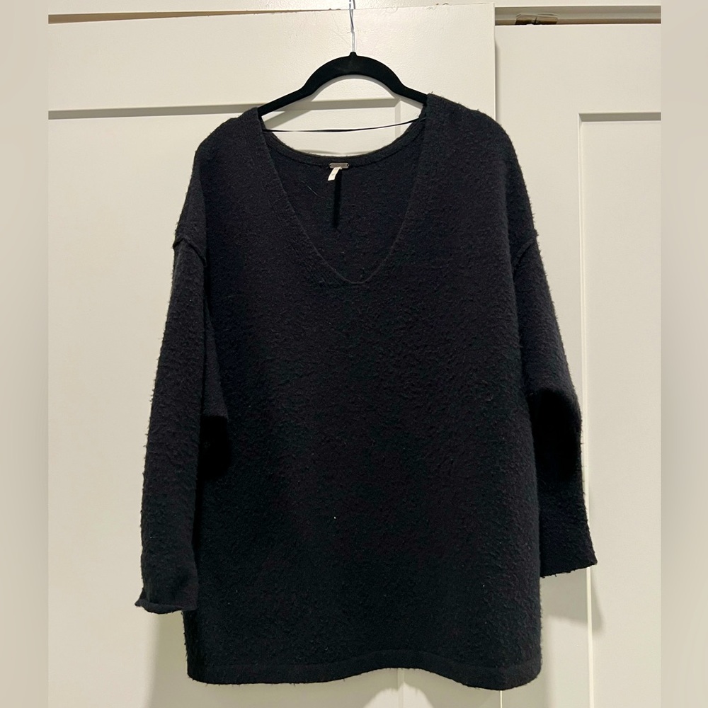 Free People V Neck Oversized Sweater
